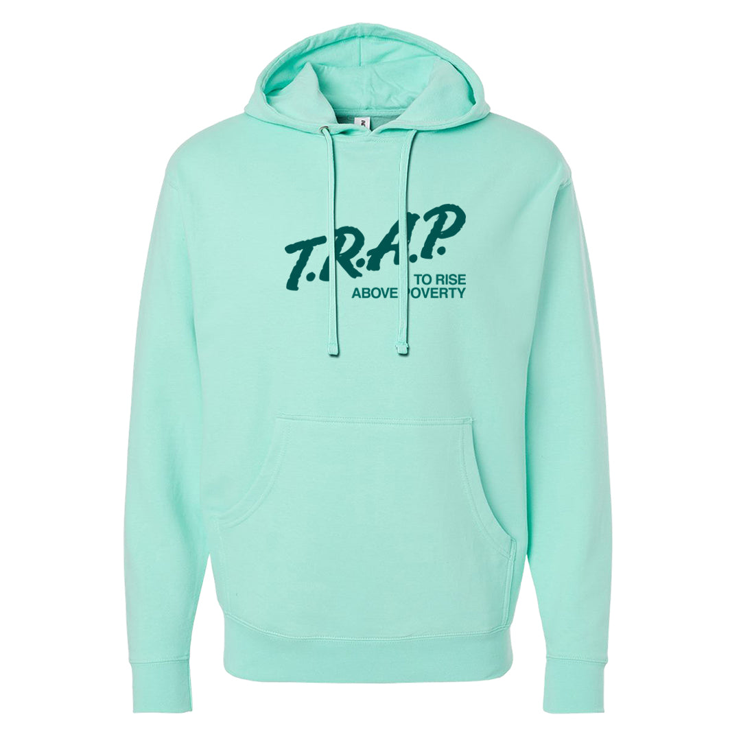 Chenille Teal Aqua Mid 1s Hoodie | Trap To Rise Above Poverty, Mint