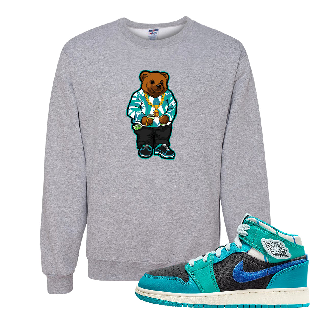 Inspired By The Greatest Mid 1s Crewneck Sweatshirt | Sweater Bear, Ash