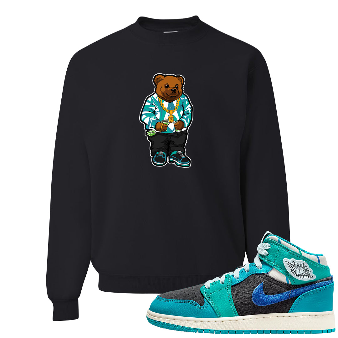Inspired By The Greatest Mid 1s Crewneck Sweatshirt | Sweater Bear, Black