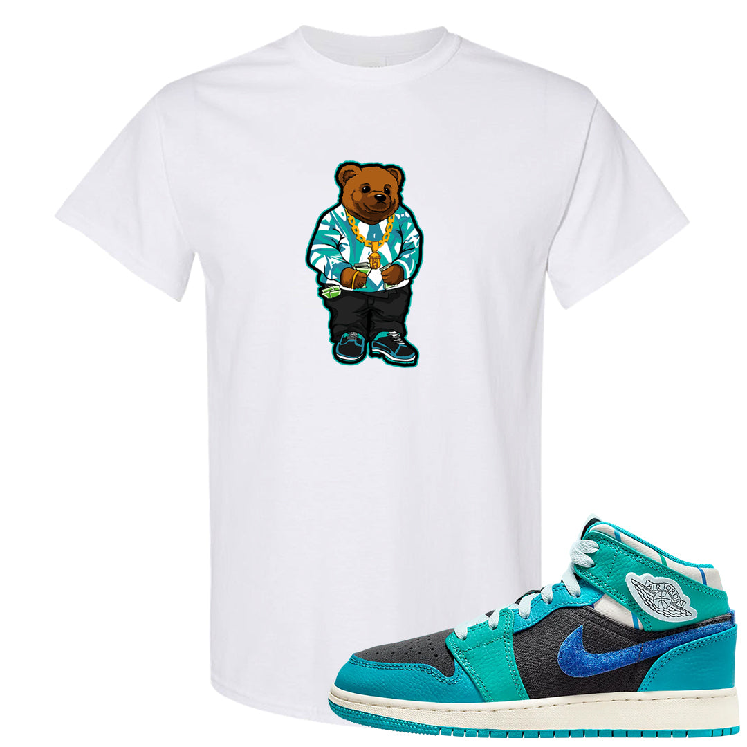 Inspired By The Greatest Mid 1s T Shirt | Sweater Bear, White