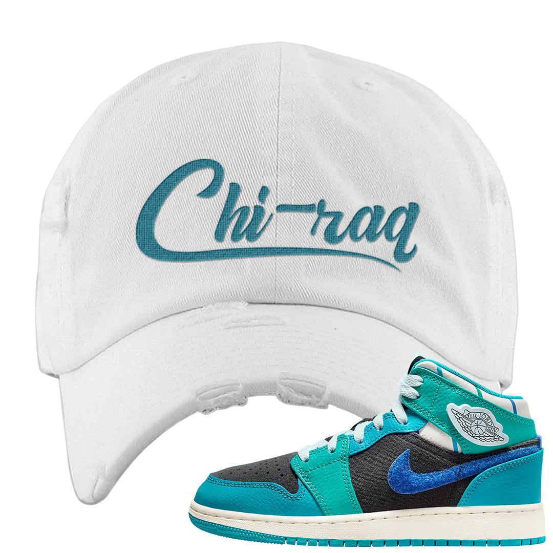 Inspired By The Greatest Mid 1s Distressed Dad Hat | Chiraq, White