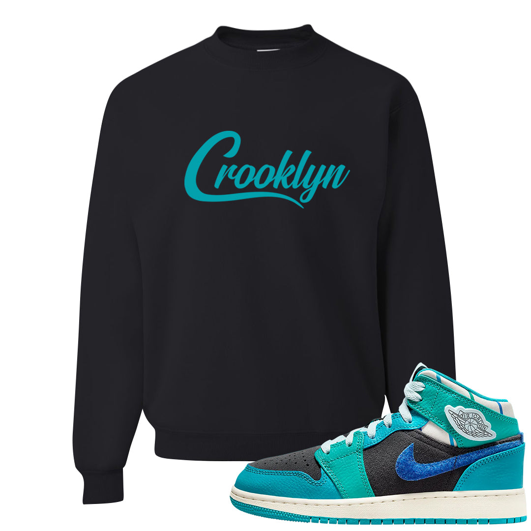 Inspired By The Greatest Mid 1s Crewneck Sweatshirt | Crooklyn, Black