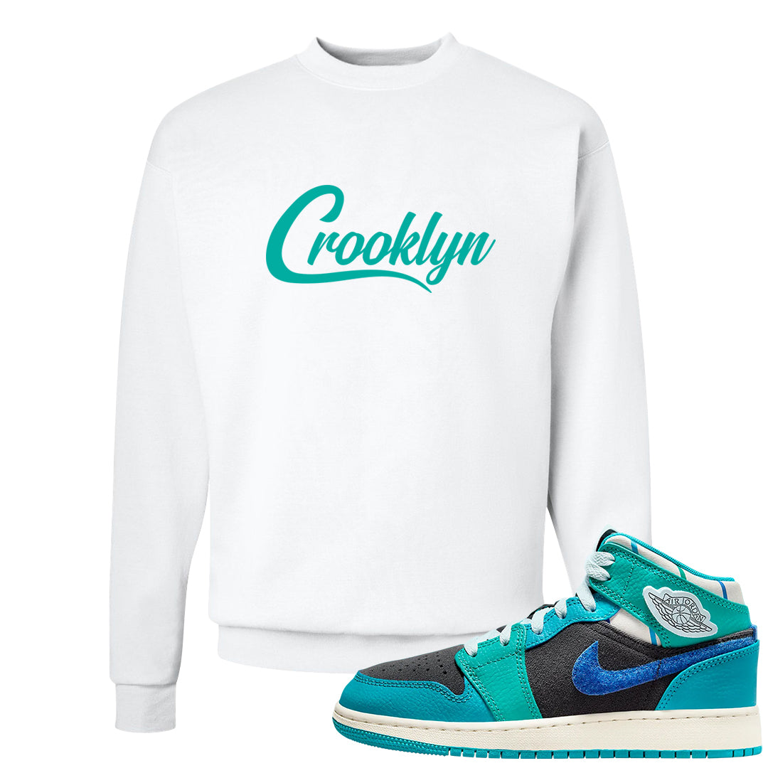 Inspired By The Greatest Mid 1s Crewneck Sweatshirt | Crooklyn, White