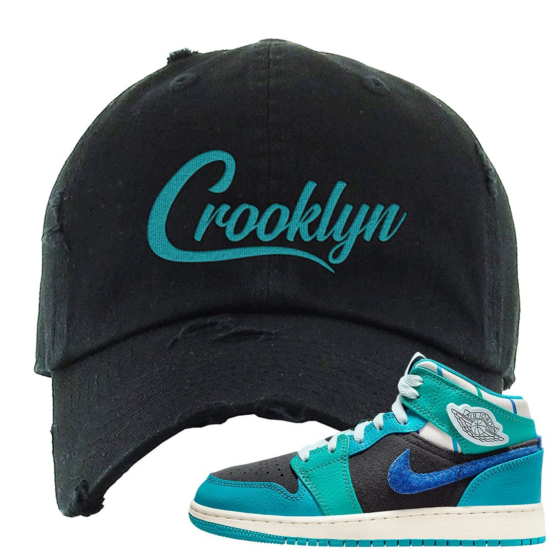Inspired By The Greatest Mid 1s Distressed Dad Hat | Crooklyn, Black