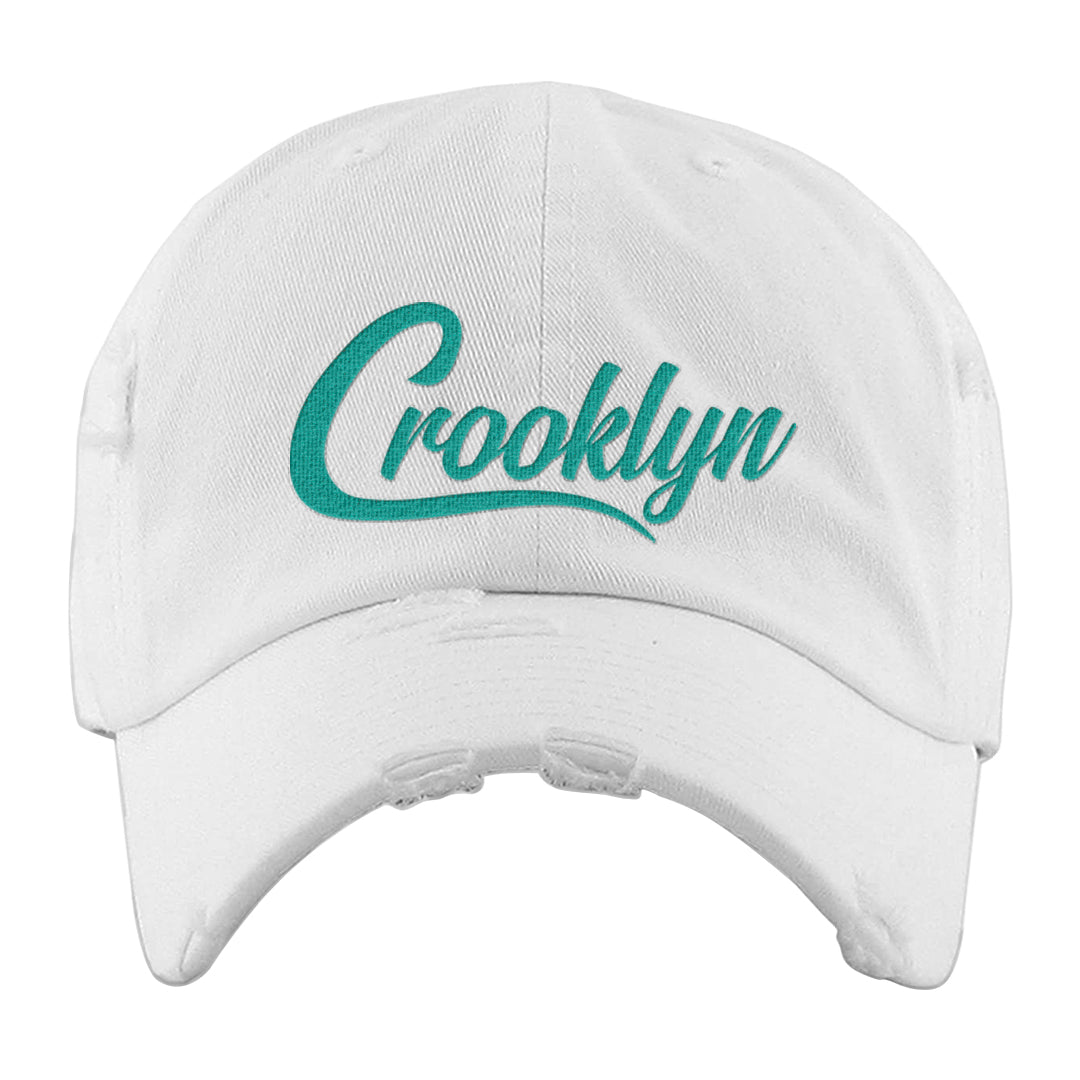 Inspired By The Greatest Mid 1s Distressed Dad Hat | Crooklyn, White