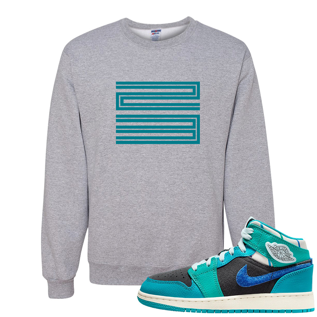 Inspired By The Greatest Mid 1s Crewneck Sweatshirt | Double Line 23, Ash