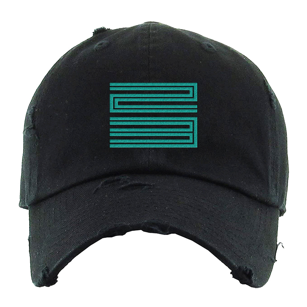 Inspired By The Greatest Mid 1s Distressed Dad Hat | Double Line 23, Black