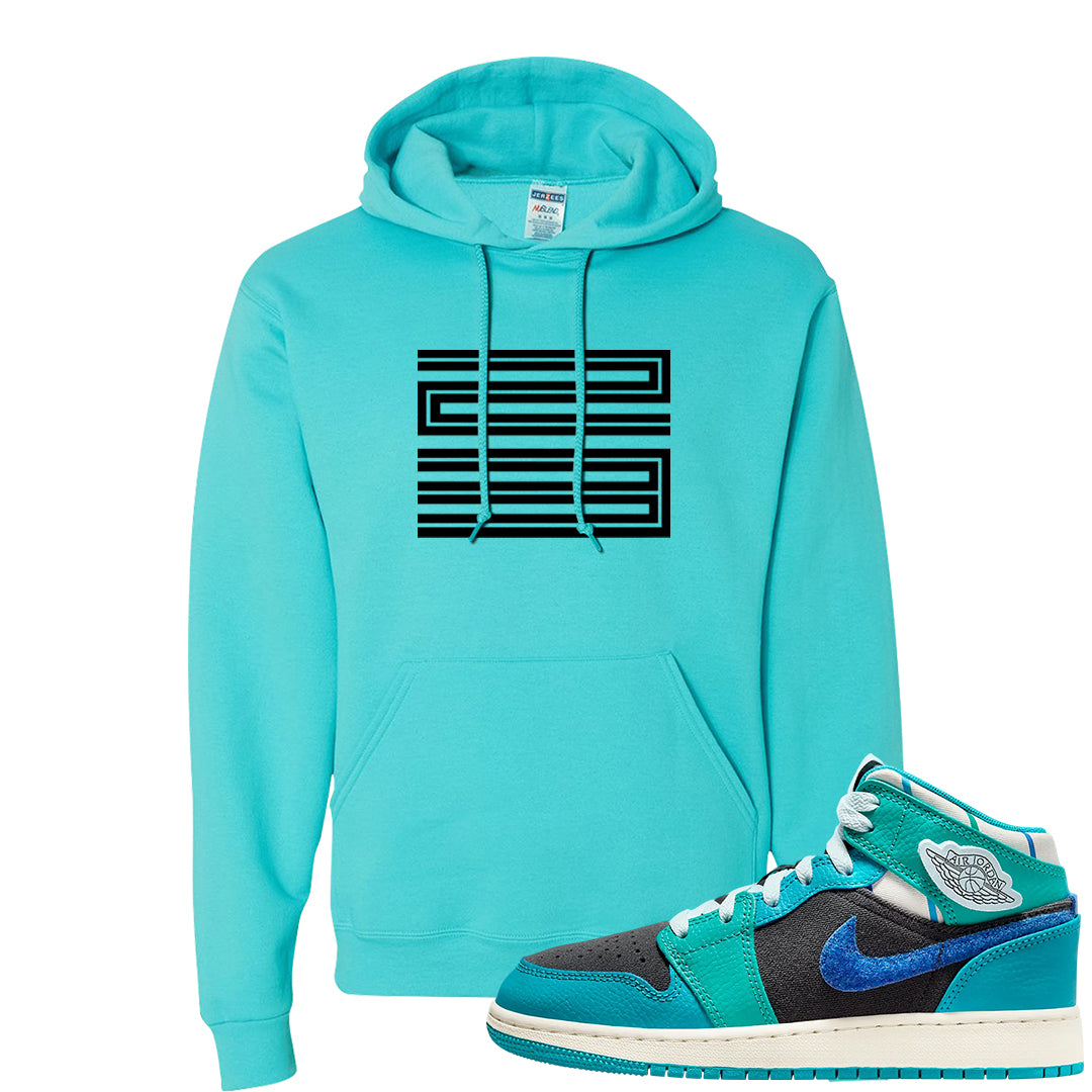 Inspired By The Greatest Mid 1s Hoodie | Double Line 23, Scuba Blue