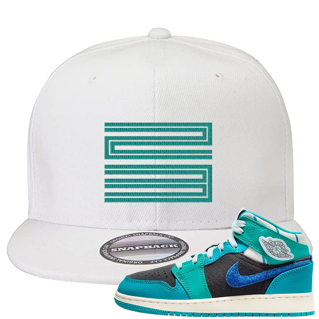 Inspired By The Greatest Mid 1s Snapback Hat | Double Line 23, White