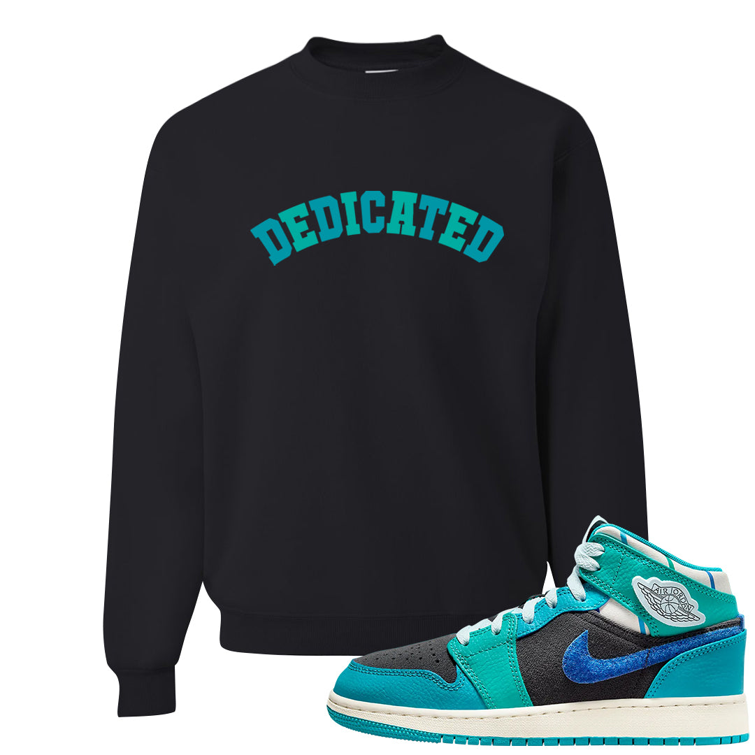 Inspired By The Greatest Mid 1s Crewneck Sweatshirt | Dedicated, Black