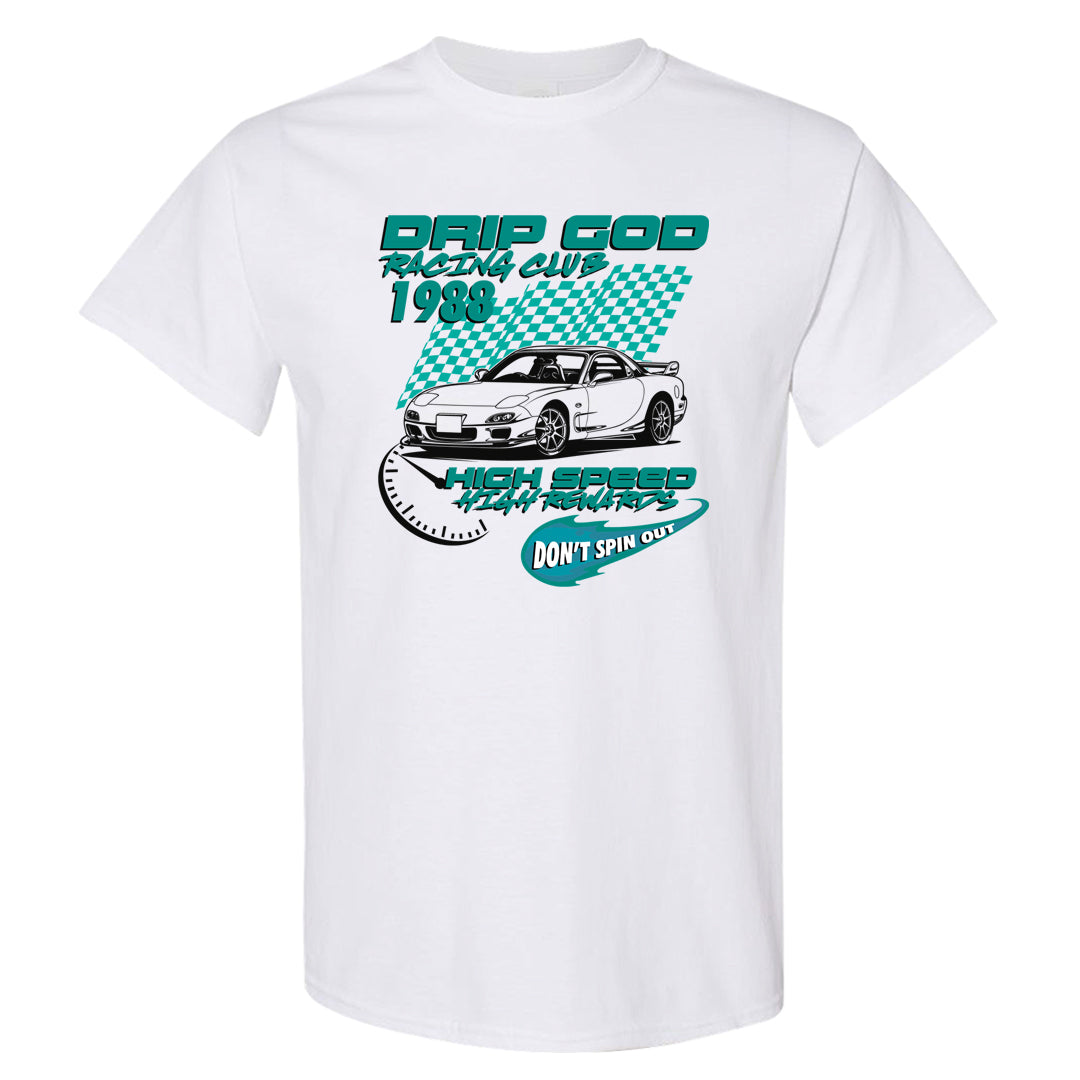 Inspired By The Greatest Mid 1s T Shirt | Drip God Racing Club, White