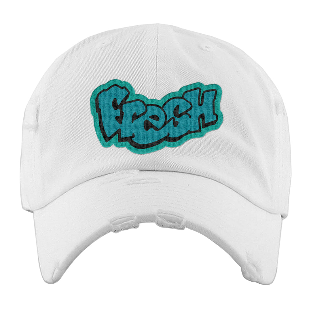 Inspired By The Greatest Mid 1s Distressed Dad Hat | Fresh, White