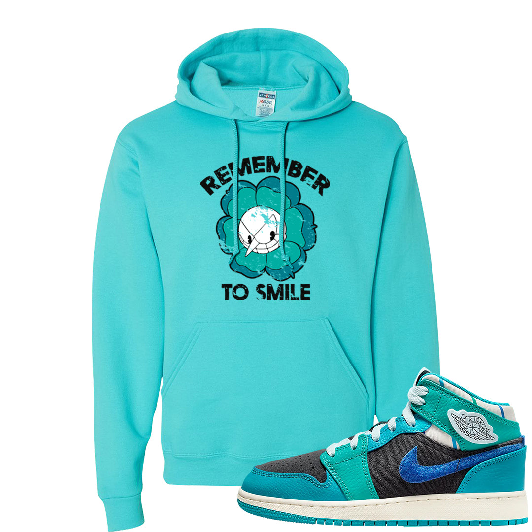 Inspired By The Greatest Mid 1s Hoodie | Remember To Smile, Scuba Blue