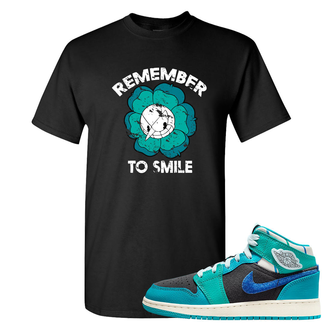 Inspired By The Greatest Mid 1s T Shirt | Remember To Smile, Black