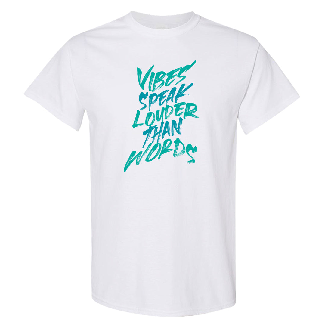 Inspired By The Greatest Mid 1s T Shirt | Vibes Speak Louder Than Words, White