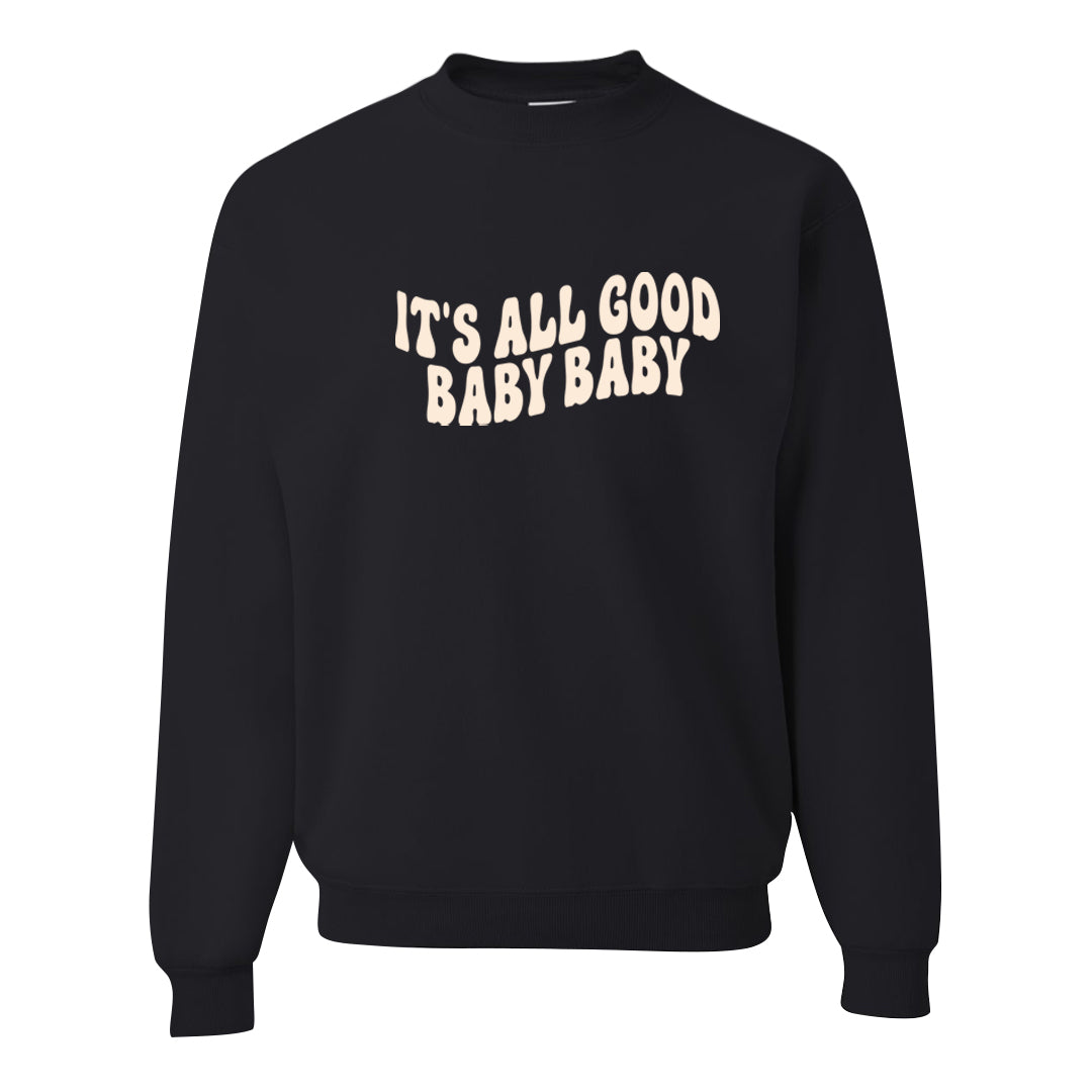 Dark Brown Retro High 1s Crewneck Sweatshirt | All Good Baby, Black