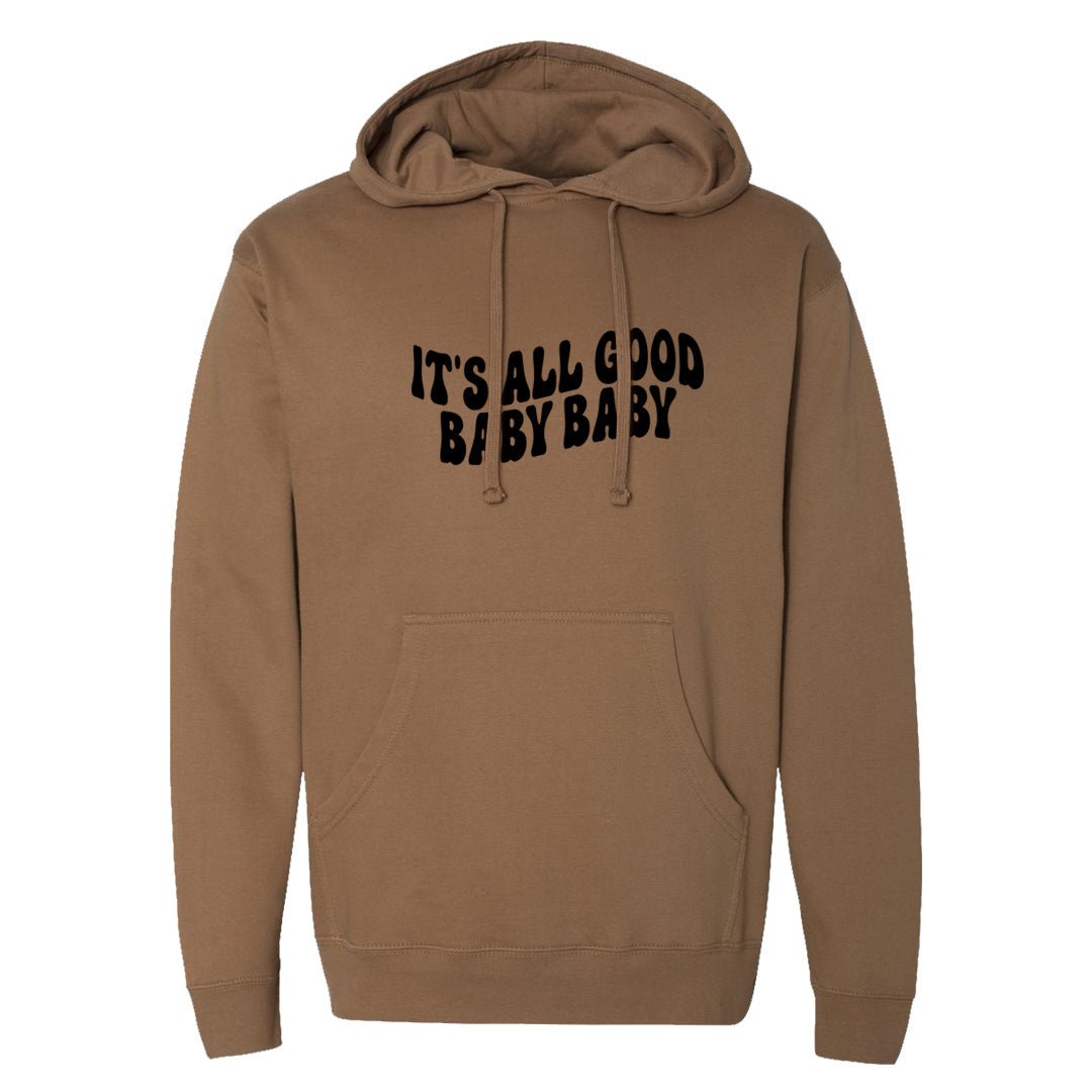 Dark Brown Retro High 1s Hoodie | All Good Baby, Saddle