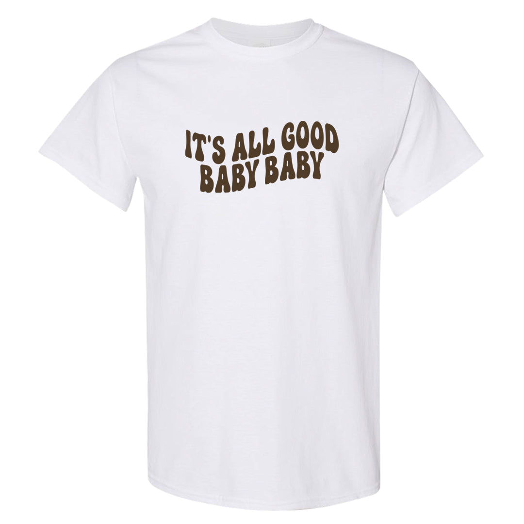Dark Brown Retro High 1s T Shirt | All Good Baby, White