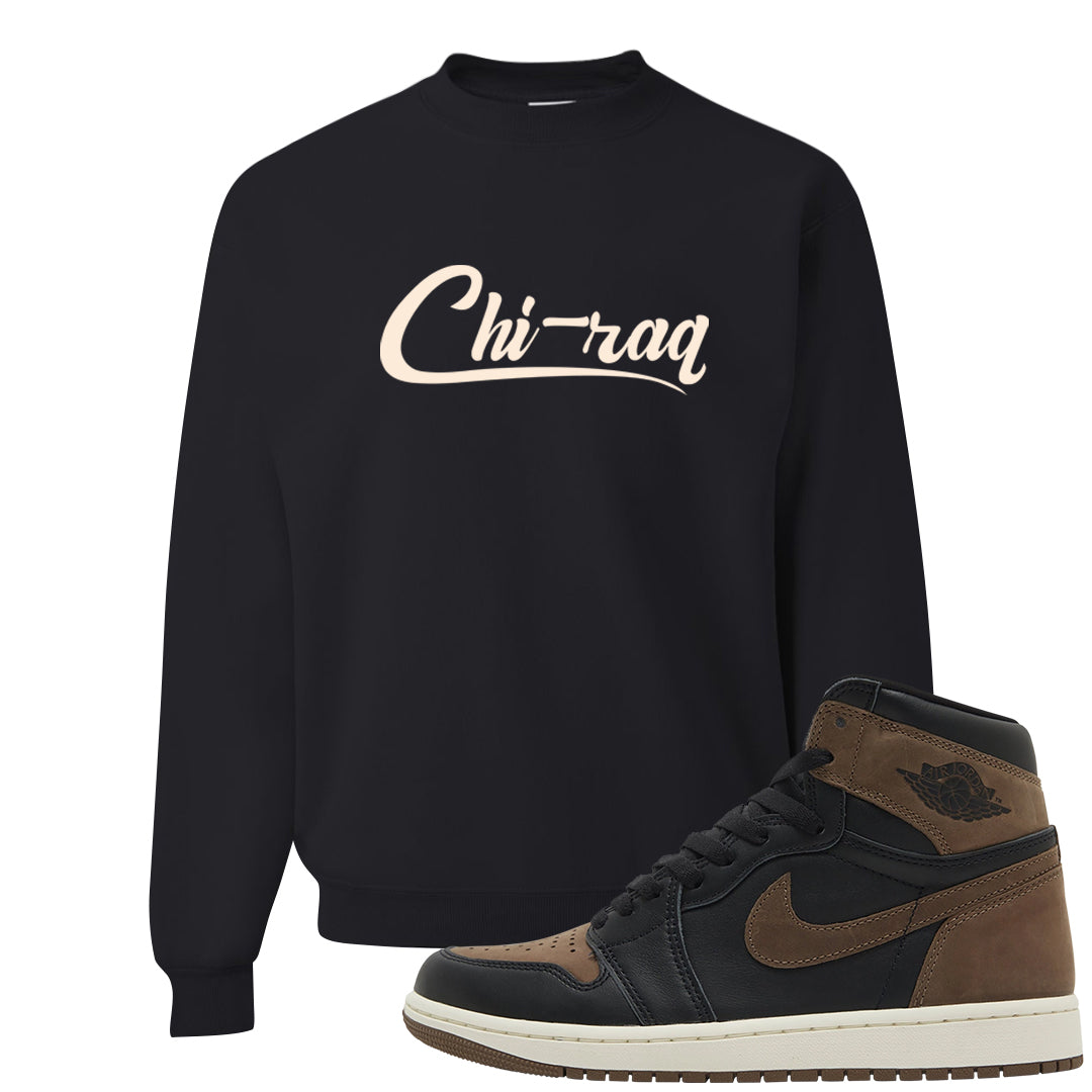 Dark Brown Retro High 1s Crewneck Sweatshirt | Chiraq, Black