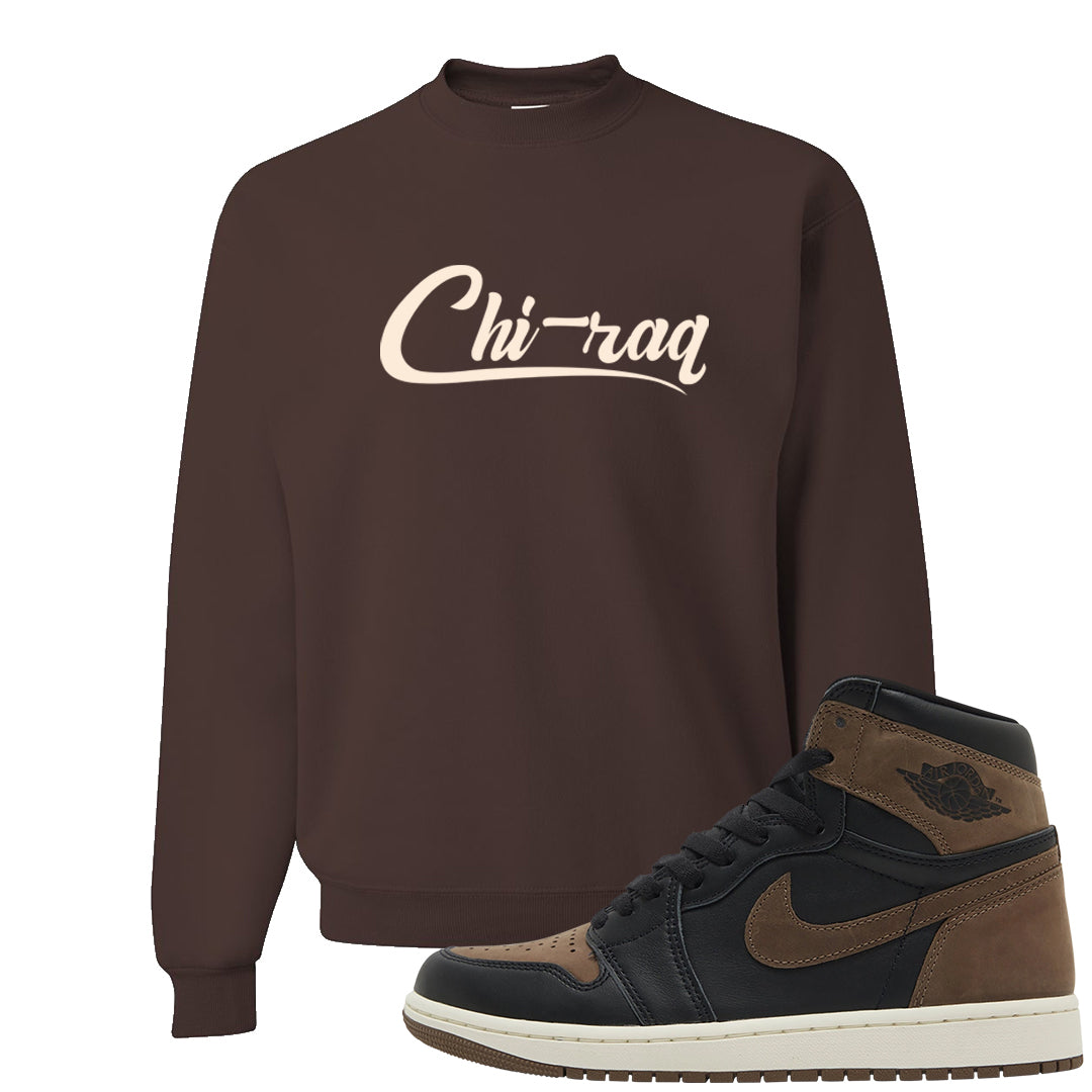 Dark Brown Retro High 1s Crewneck Sweatshirt | Chiraq, Chocolate