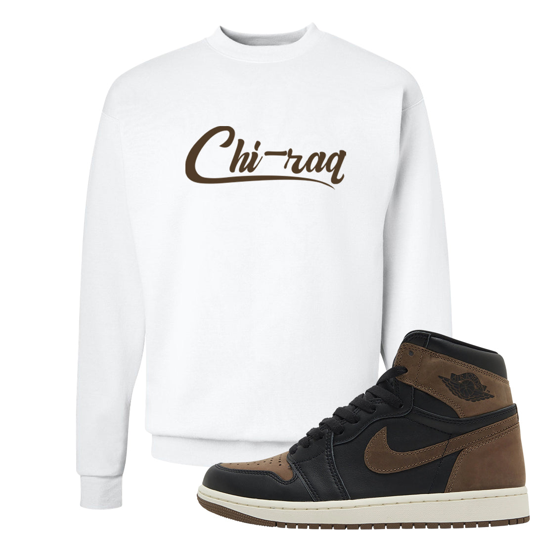 Dark Brown Retro High 1s Crewneck Sweatshirt | Chiraq, White