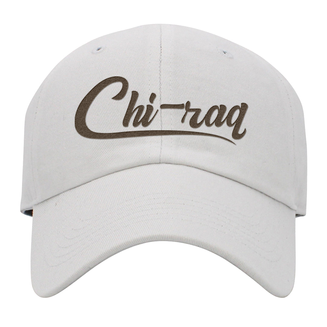 Dark Brown Retro High 1s Dad Hat | Chiraq, White
