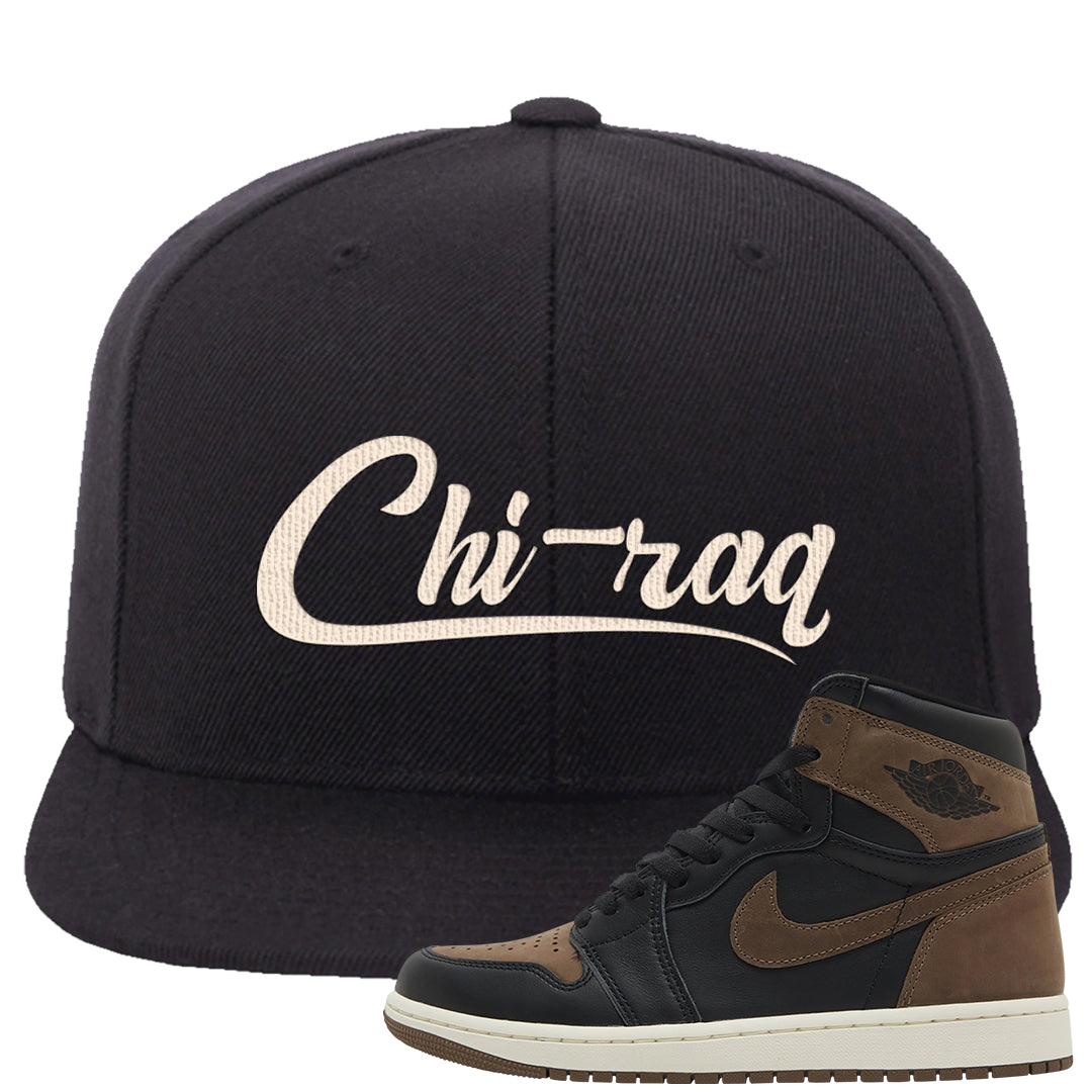 Dark Brown Retro High 1s Snapback Hat | Chiraq, Black