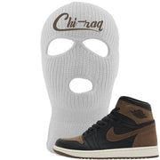 Dark Brown Retro High 1s Ski Mask | Chiraq, White
