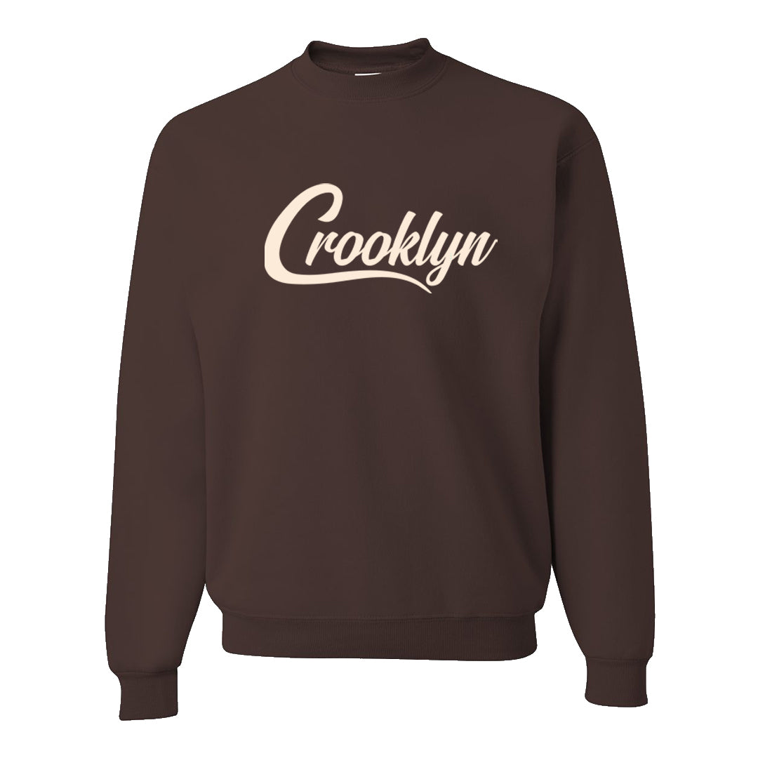 Dark Brown Retro High 1s Crewneck Sweatshirt | Crooklyn, Chocolate