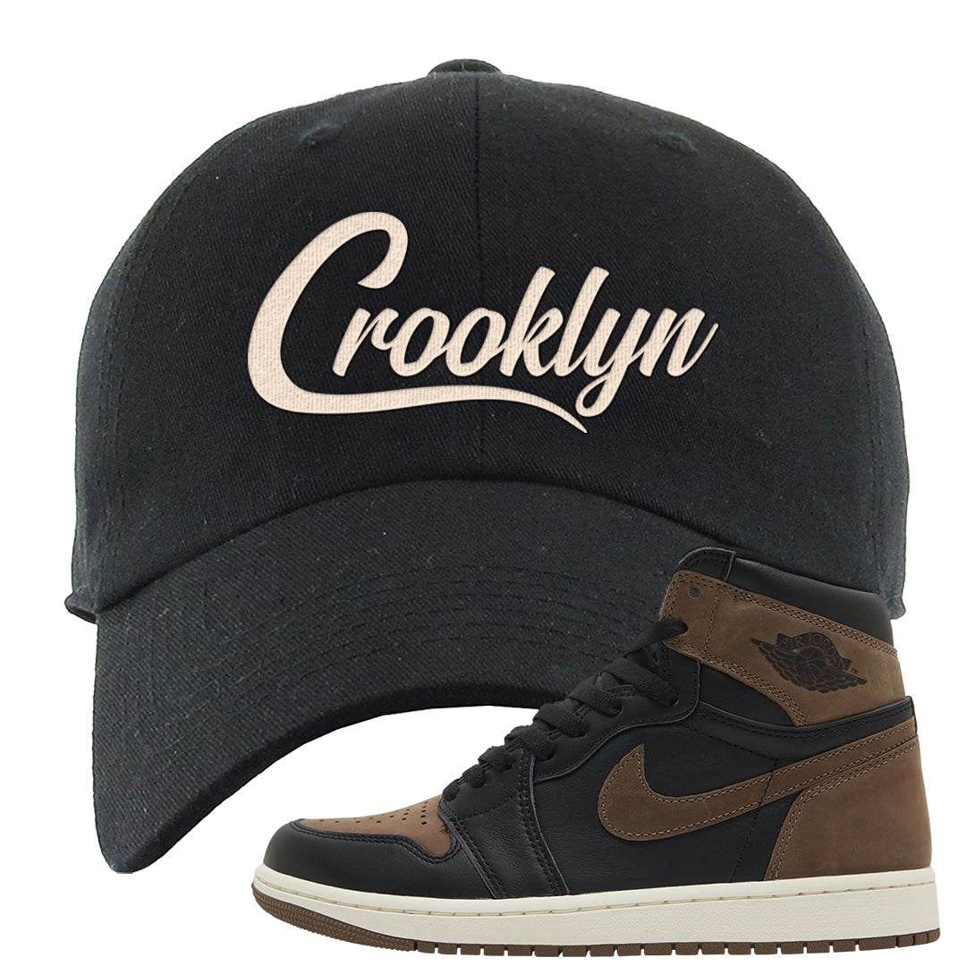 Dark Brown Retro High 1s Dad Hat | Crooklyn, Black