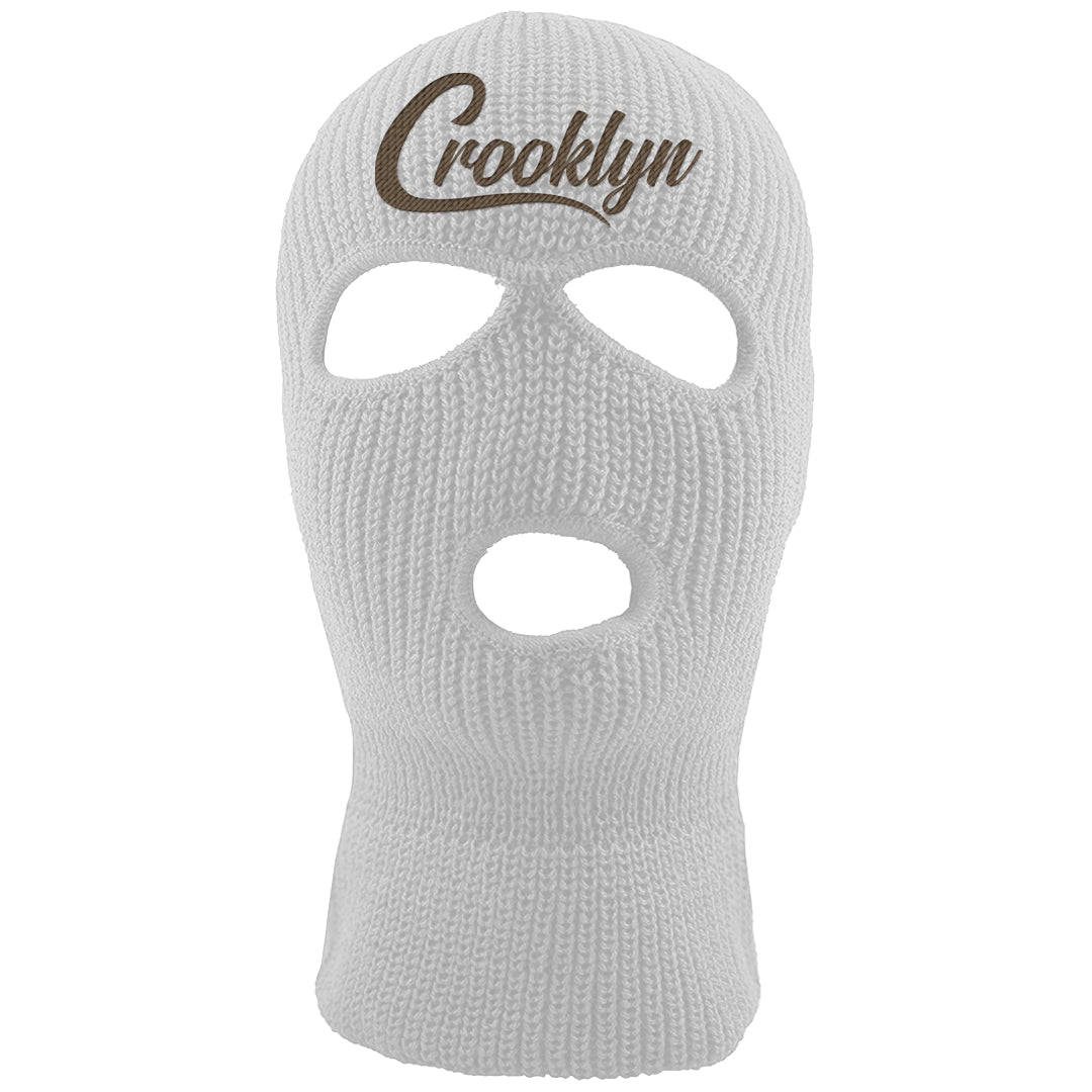Dark Brown Retro High 1s Ski Mask | Crooklyn, White