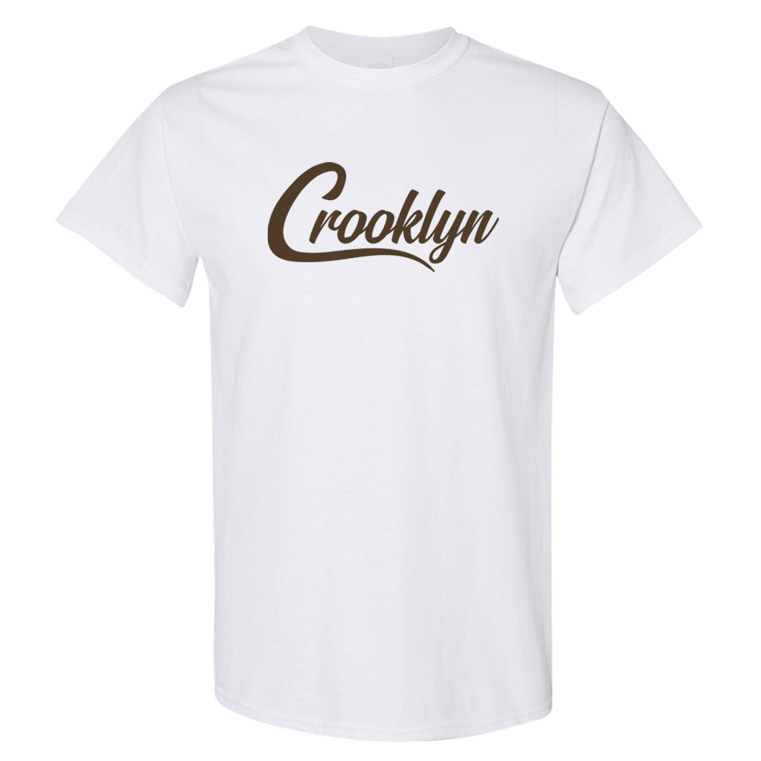 Dark Brown Retro High 1s T Shirt | Crooklyn, White
