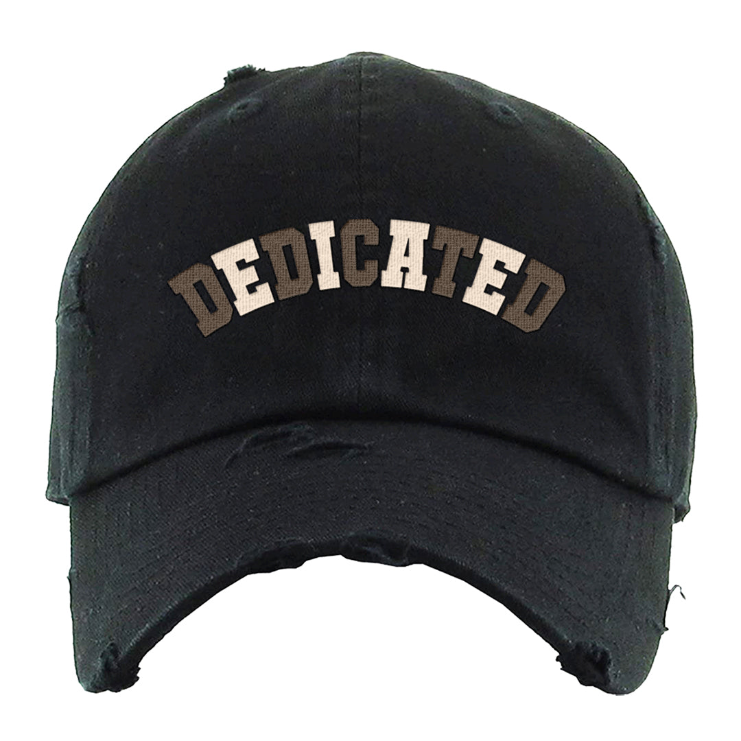 Dark Brown Retro High 1s Distressed Dad Hat | Dedicated, Black