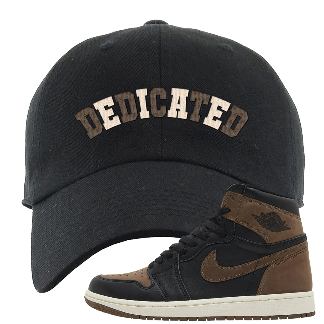 Dark Brown Retro High 1s Dad Hat | Dedicated, Black