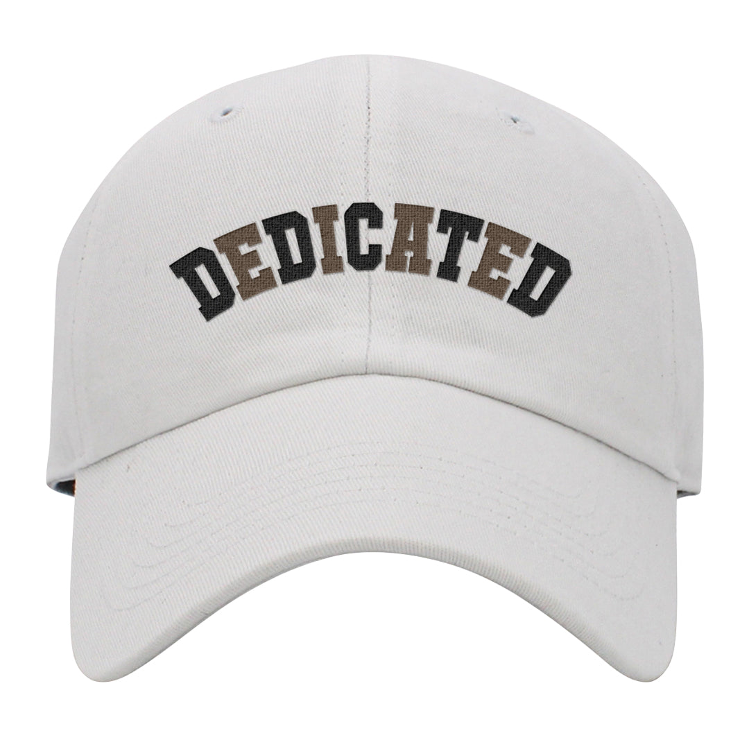 Dark Brown Retro High 1s Dad Hat | Dedicated, White