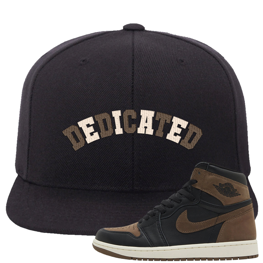 Dark Brown Retro High 1s Snapback Hat | Dedicated, Black