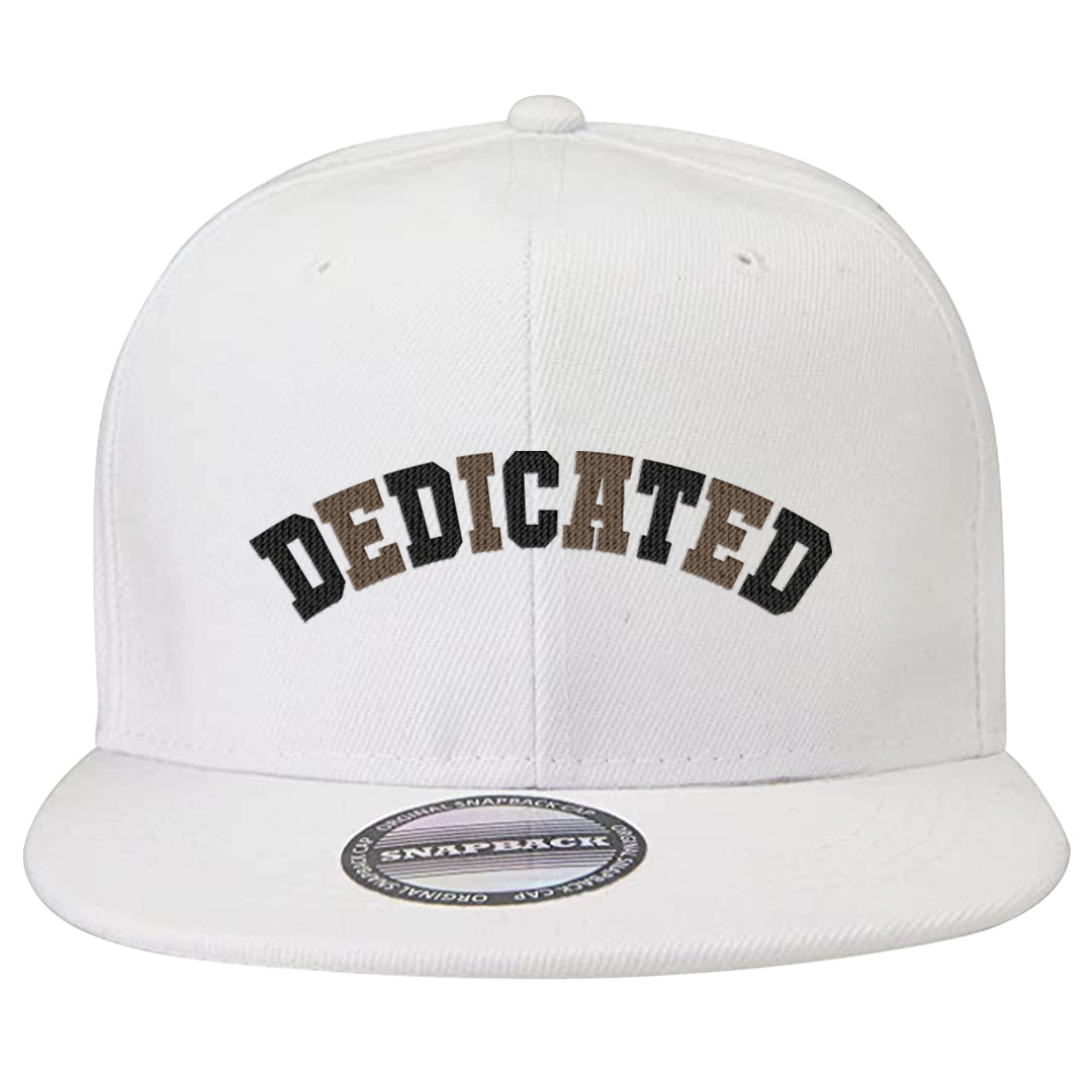 Dark Brown Retro High 1s Snapback Hat | Dedicated, White