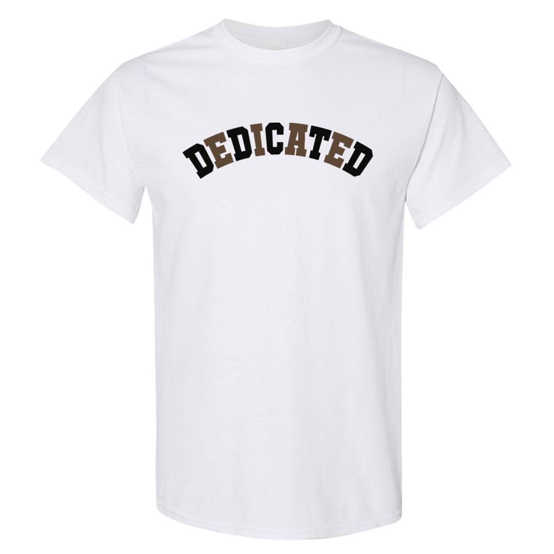 Dark Brown Retro High 1s T Shirt | Dedicated, White