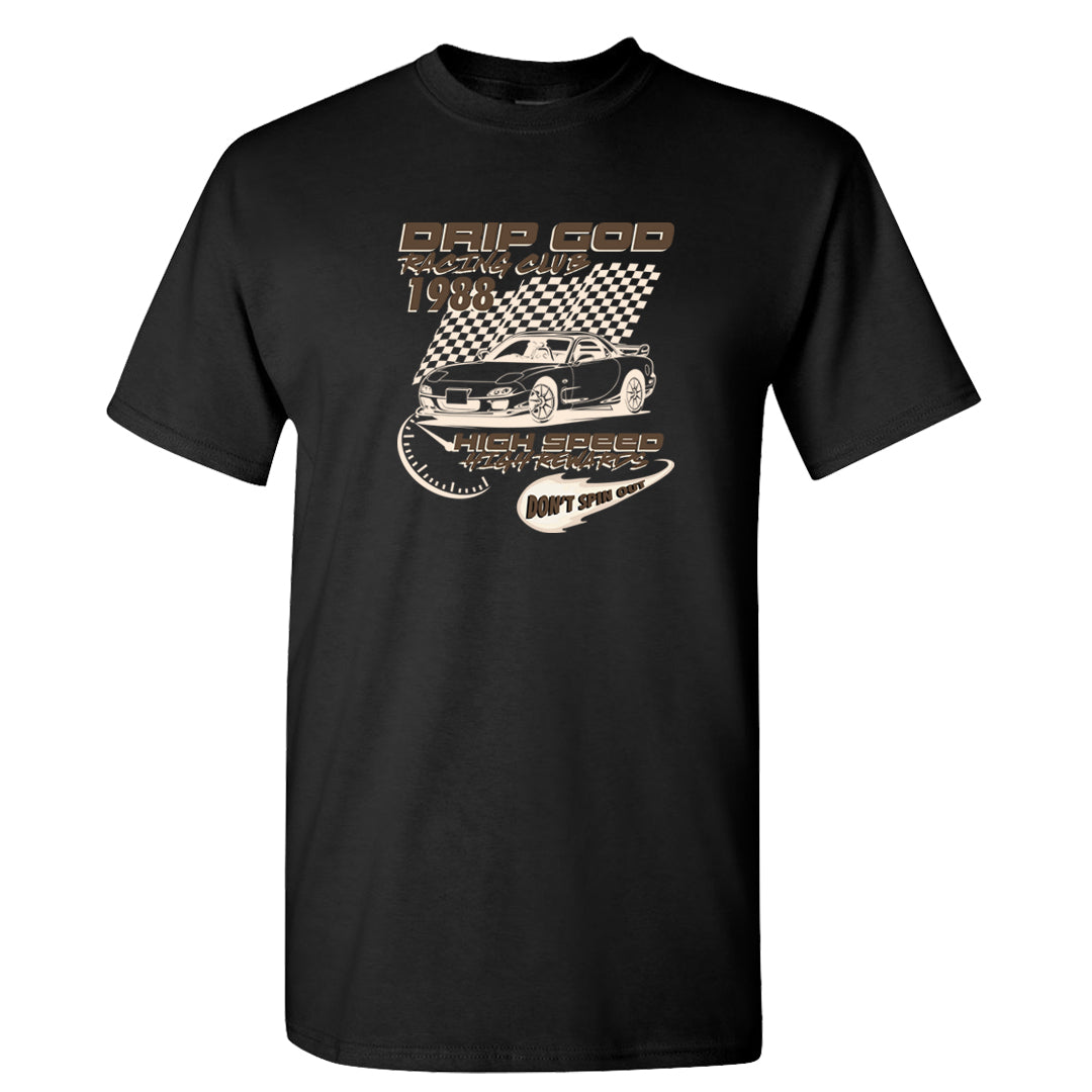 Dark Brown Retro High 1s T Shirt | Drip God Racing Club, Black