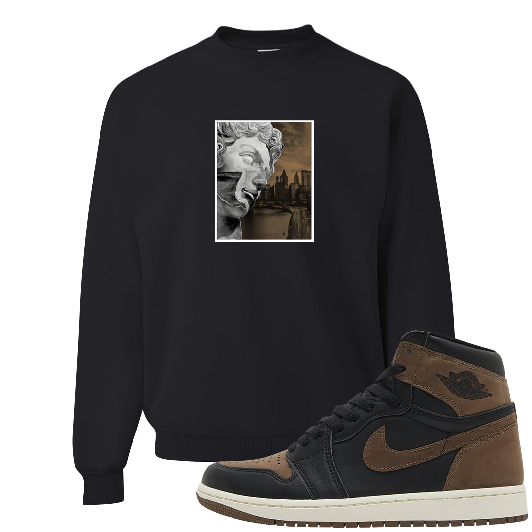 Dark Brown Retro High 1s Crewneck Sweatshirt | Miguel, Black
