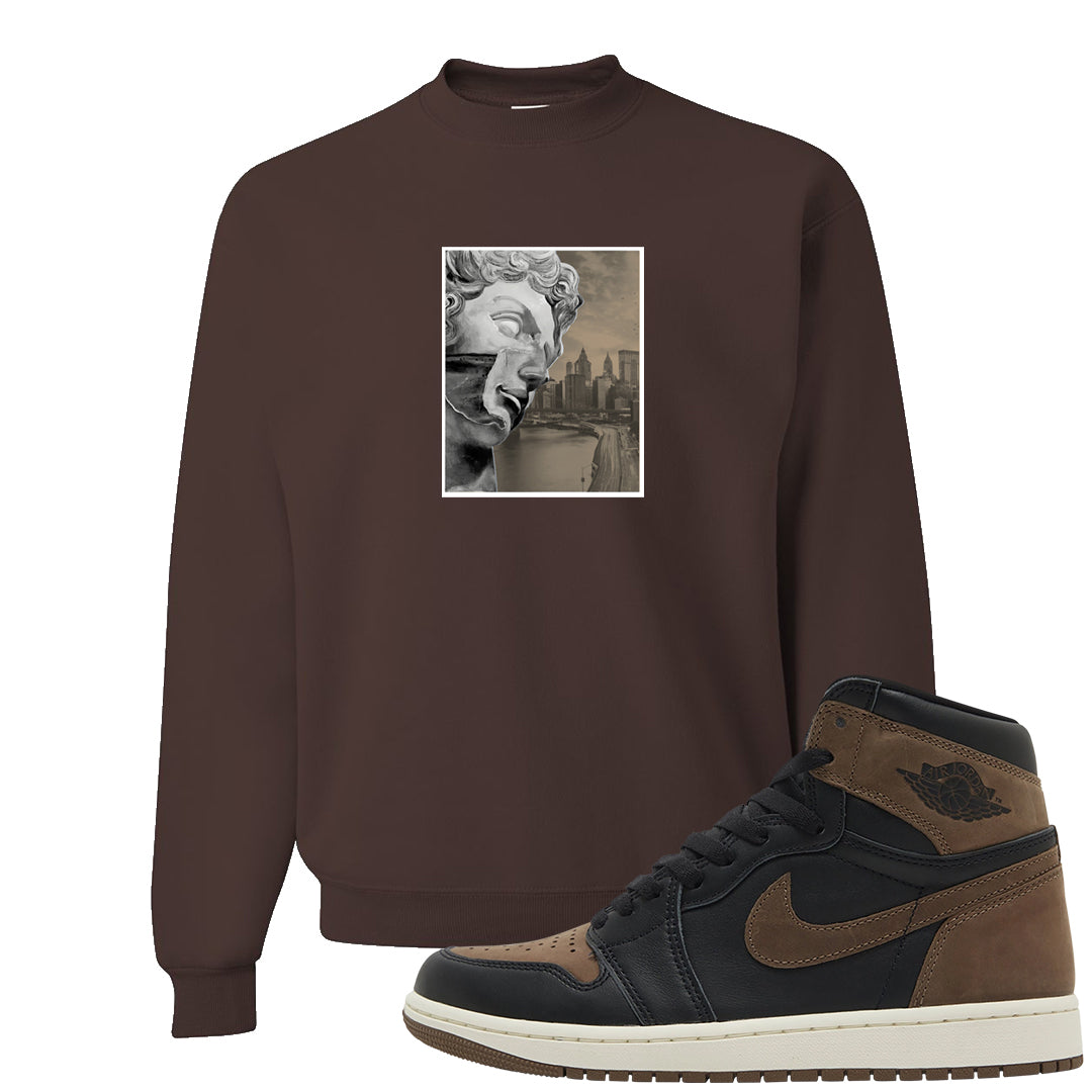 Dark Brown Retro High 1s Crewneck Sweatshirt | Miguel, Chocolate