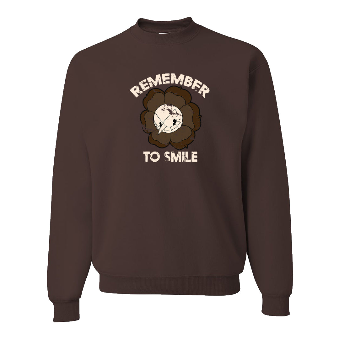 Dark Brown Retro High 1s Crewneck Sweatshirt | Remember To Smile, Chocolate