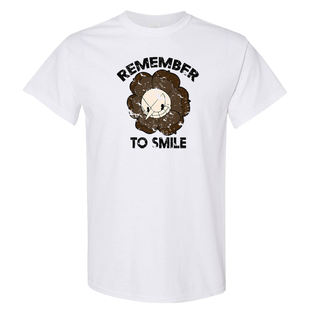 Dark Brown Retro High 1s T Shirt | Remember To Smile, White