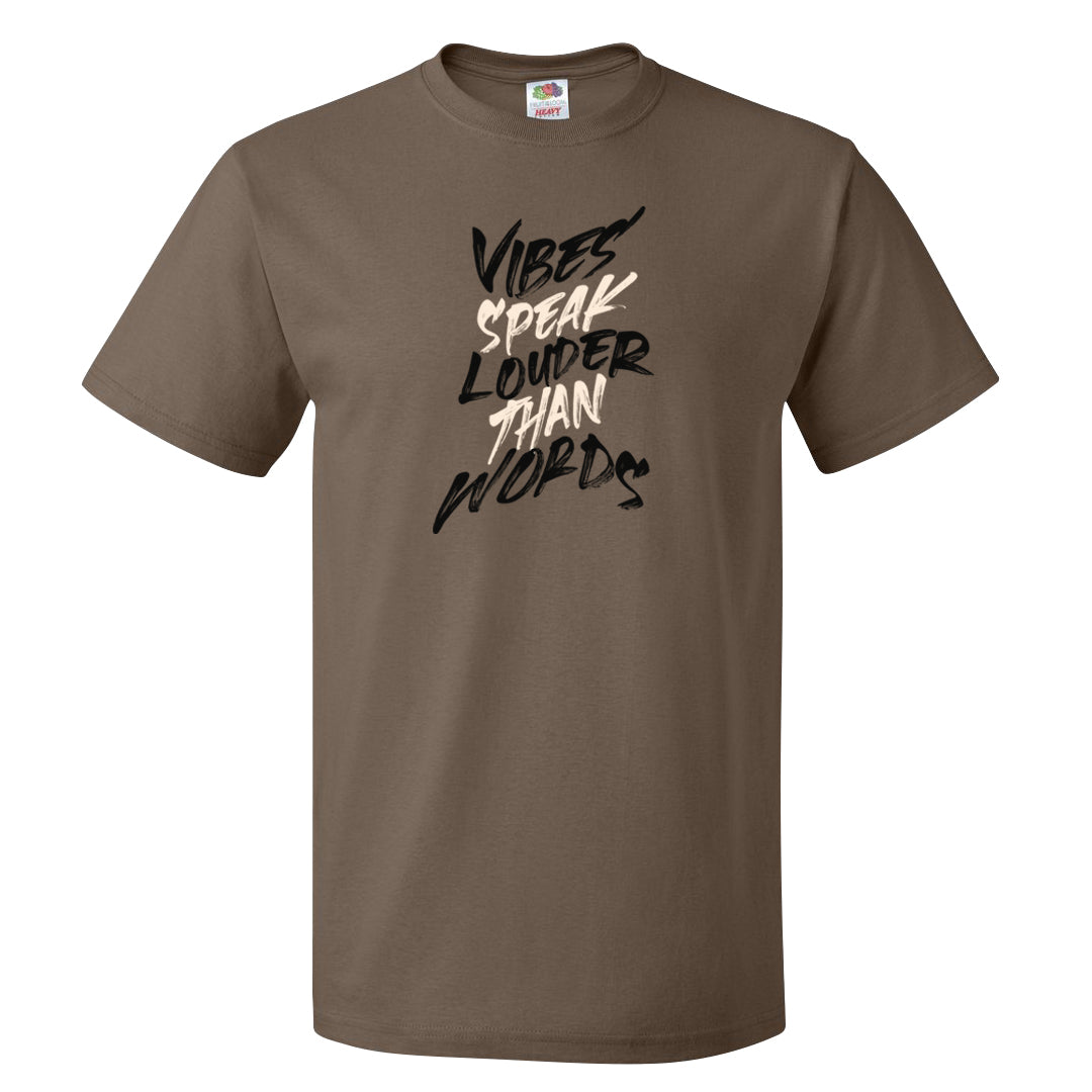 Dark Brown Retro High 1s T Shirt | Vibes Speak Louder Than Words, Chocolate