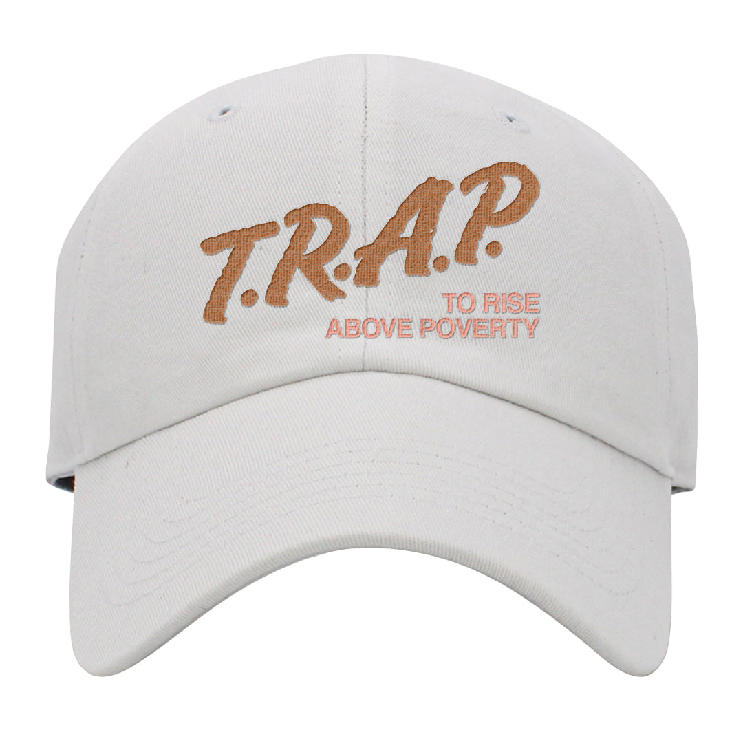 Retro High Praline 1s Dad Hat | Trap To Rise Above Poverty, White