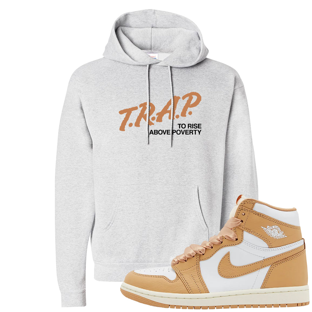 Retro High Praline 1s Hoodie | Trap To Rise Above Poverty, Ash