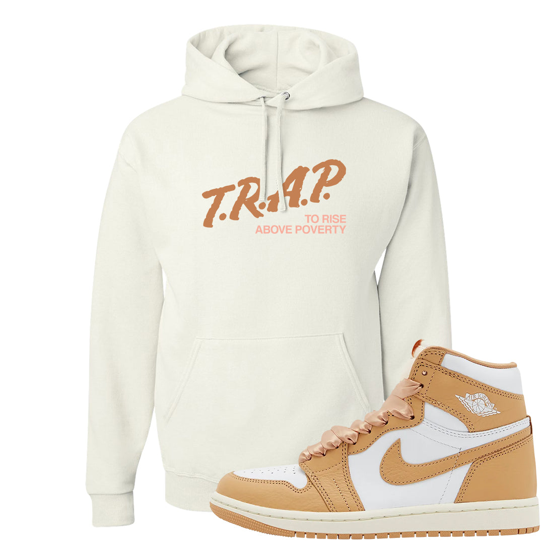Retro High Praline 1s Hoodie | Trap To Rise Above Poverty, White