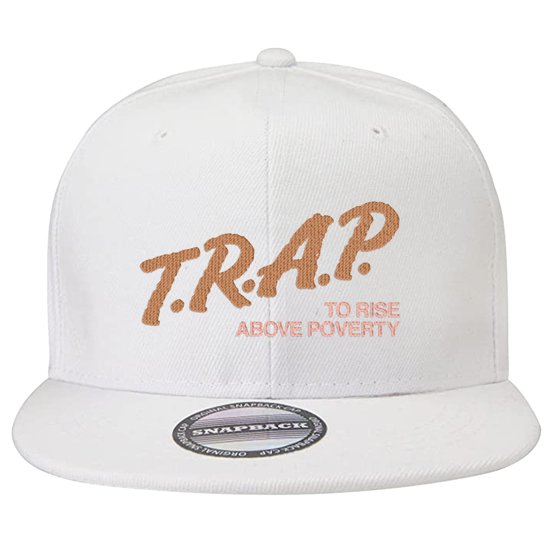 Retro High Praline 1s Snapback Hat | Trap To Rise Above Poverty, White