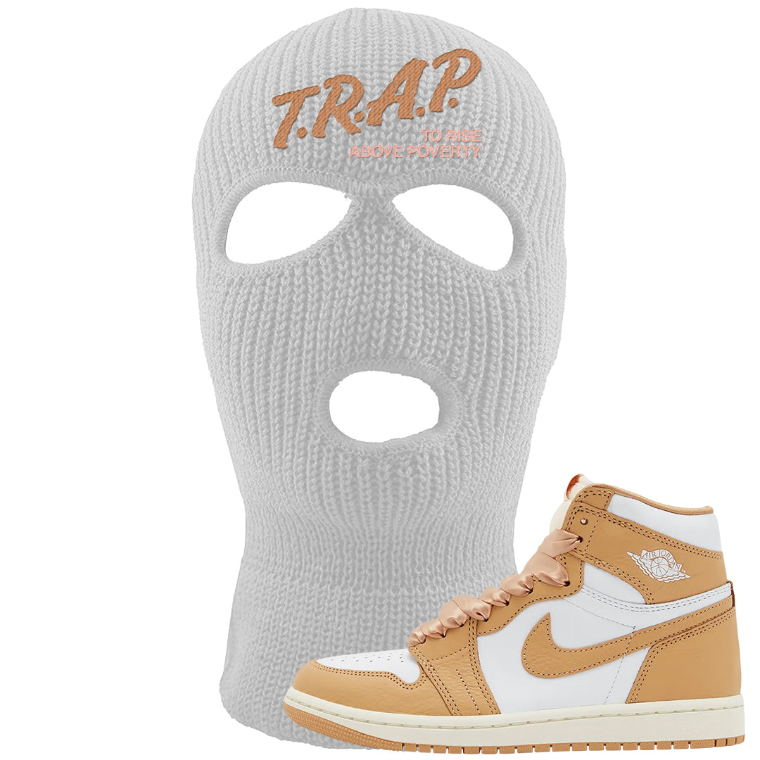 Retro High Praline 1s Ski Mask | Trap To Rise Above Poverty, White