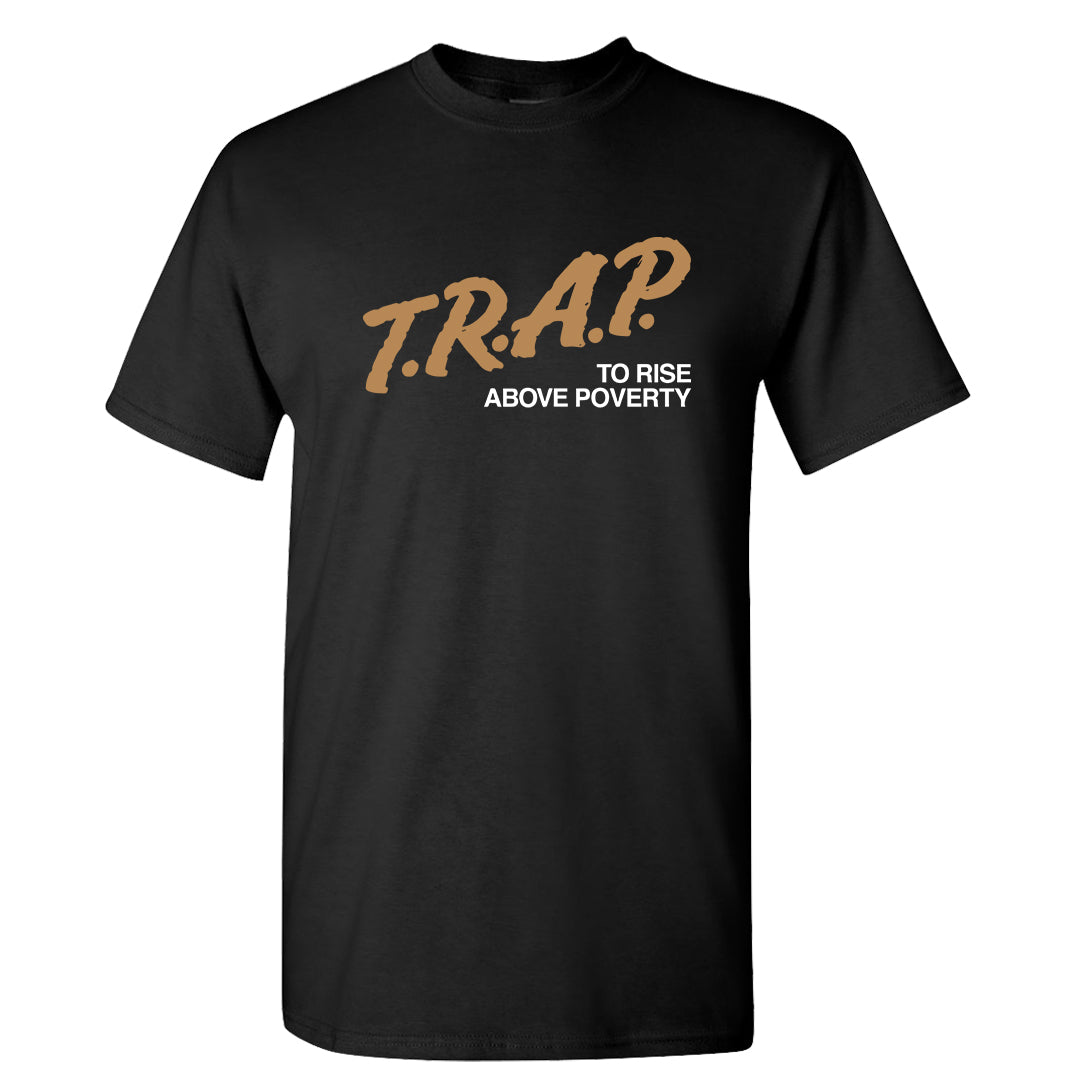 Retro High Praline 1s T Shirt | Trap To Rise Above Poverty, Black